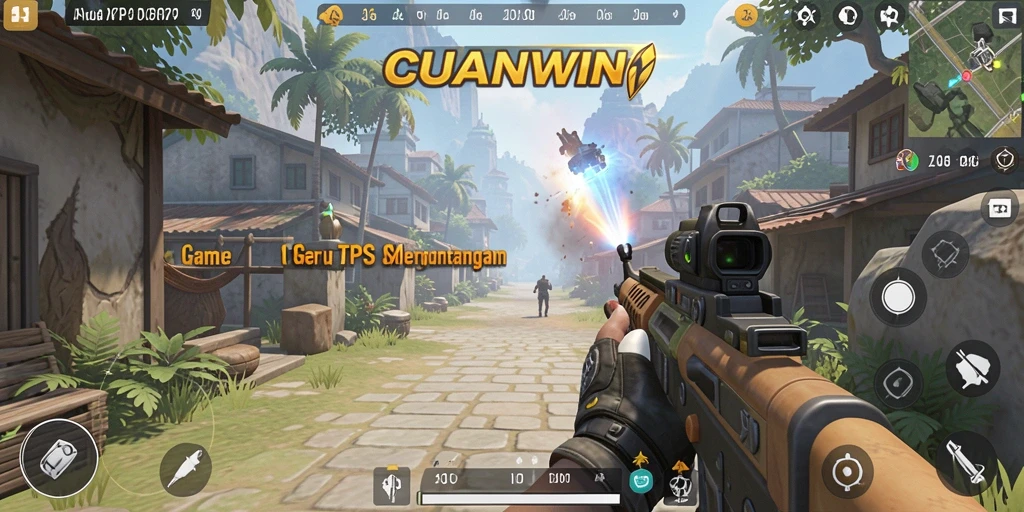Screenshot CUANWIN menampilkan aksi seru dalam gameplay TPS yang mengasyikkan.