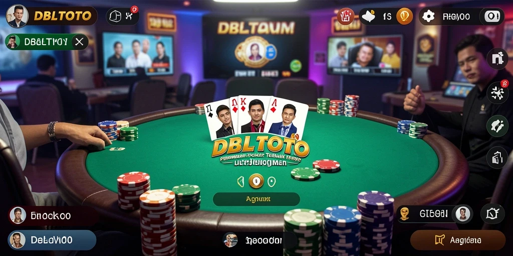 Tampilan gameplay Poker yang menegangkan di DBLTOTO.