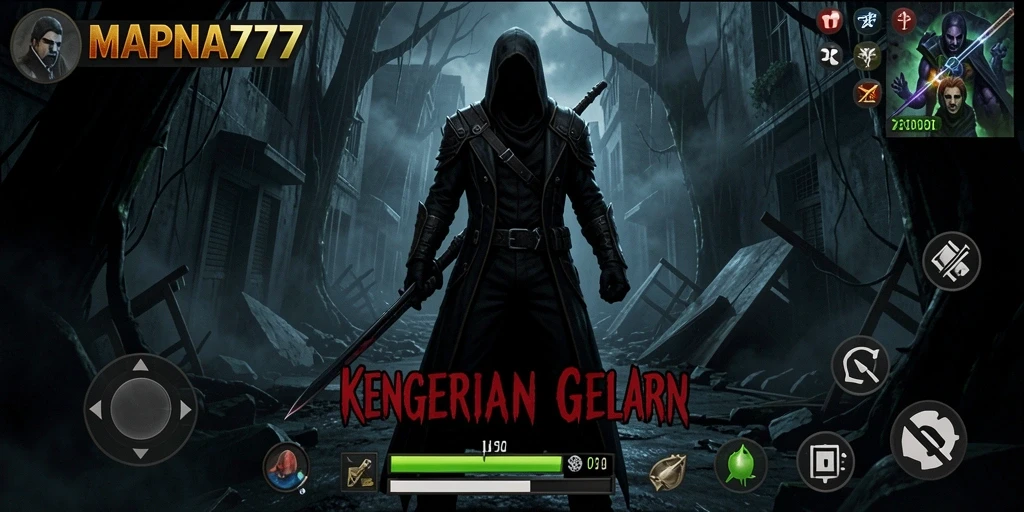 Tampilan gameplay Horror penuh kengerian MAPNA777 yang menakutkan.