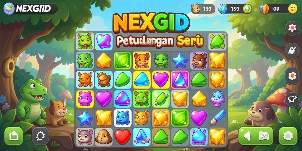 Tampilan gameplay <strong>NEXGID</strong> yang menampilkan aksi seru mencocokkan item.