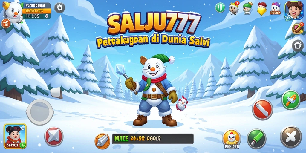 Tampilan gameplay SALJU777 dengan pemandangan salju yang menakjubkan.