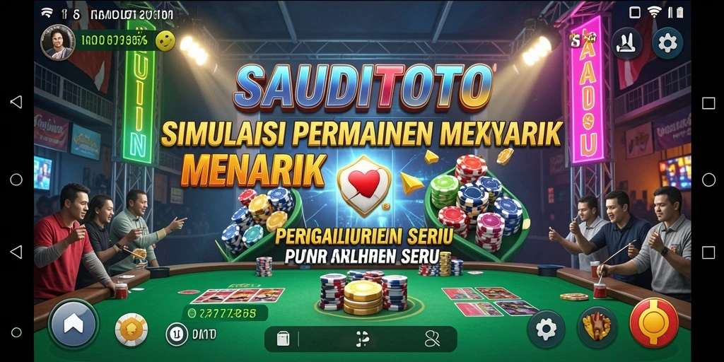 Screenshot SAUDITOTO menampilkan gameplay simulasi yang seru dan interaktif.