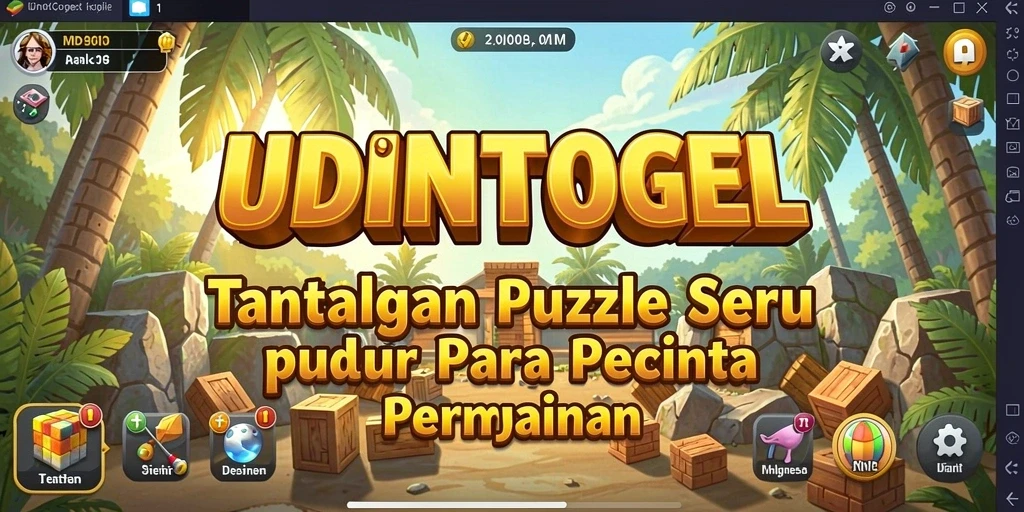 Tampilan gameplay <strong>UDINTOGEL</strong> yang penuh tantangan puzzle dan keseruan.